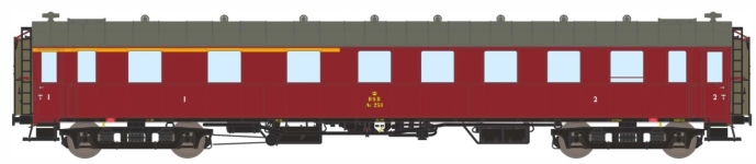 Dekas DK-876183 - H0 - Personenwagen AU 253, DSB, Ep. III